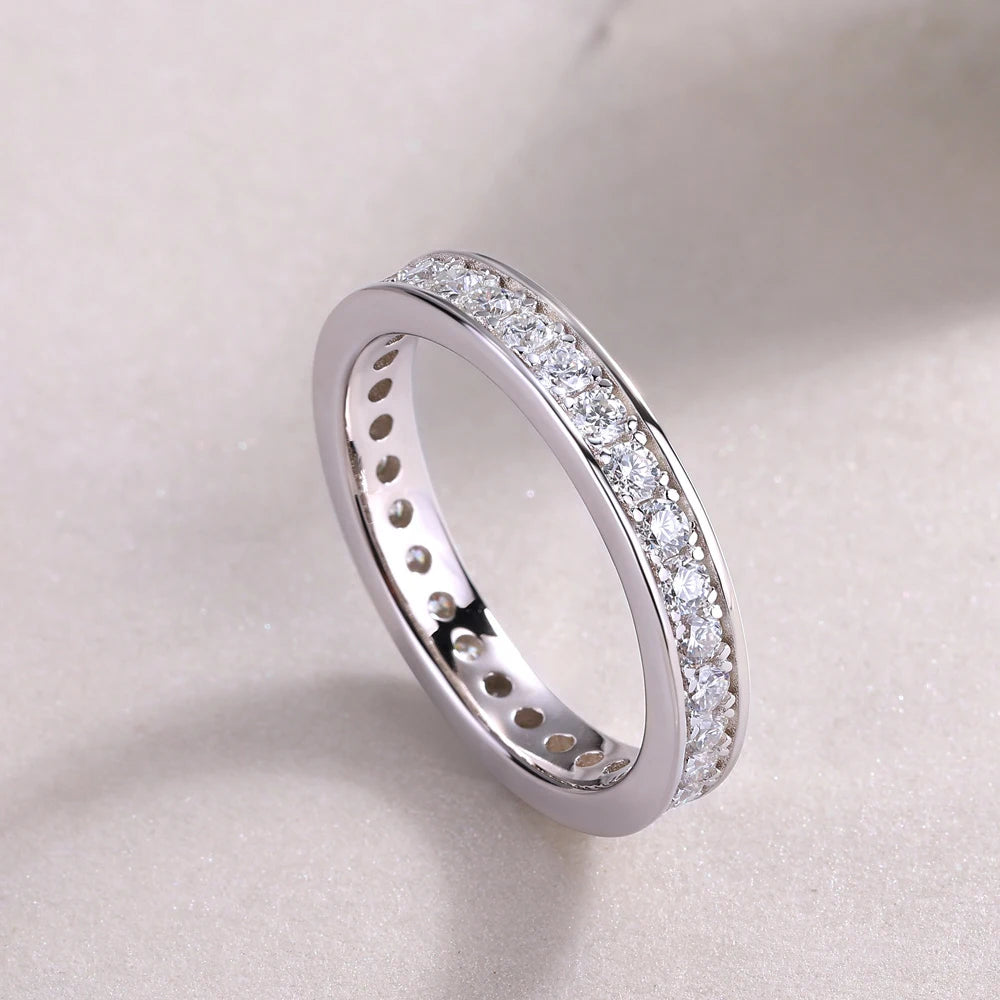 Anel Eternity de Prata 925 com Moissanite Eternal Grace | Atelier Moissan