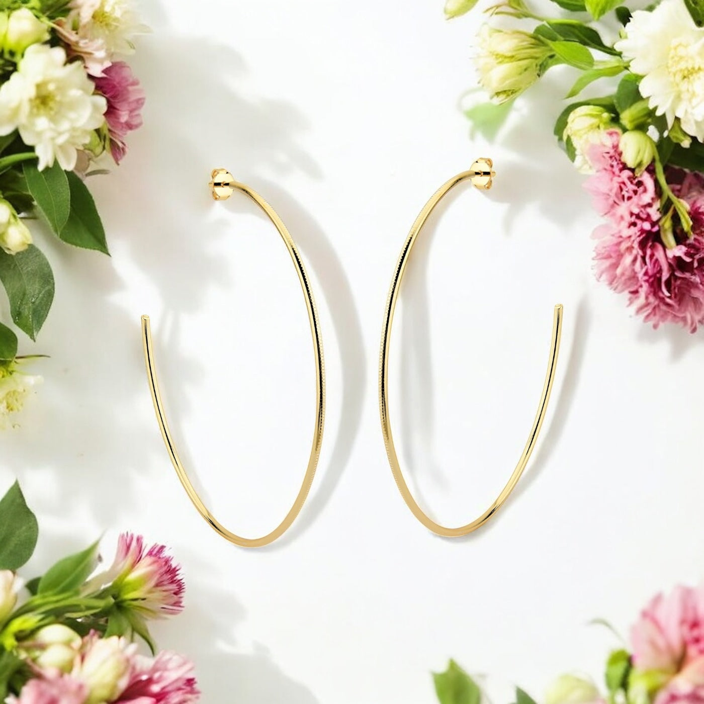 Brinco Argola GG Aberta Folheado a Ouro 18K – Leve e Impactante