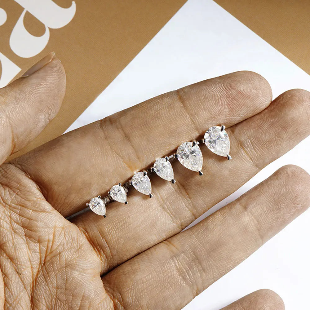 Brincos Moissanite Gota | Atelier Moissan