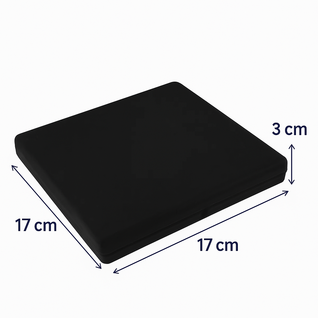 Estojo de Veludo Preto para Colar Grande – 17x17 cm Luxo e Proteção