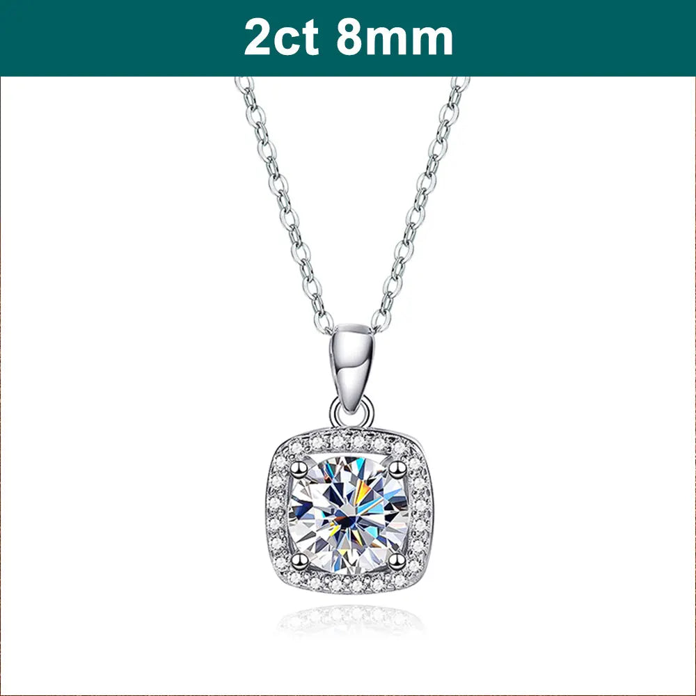 Colar Moissanite Sparkling Elegance Prata 925 e Ouro Branco 18k