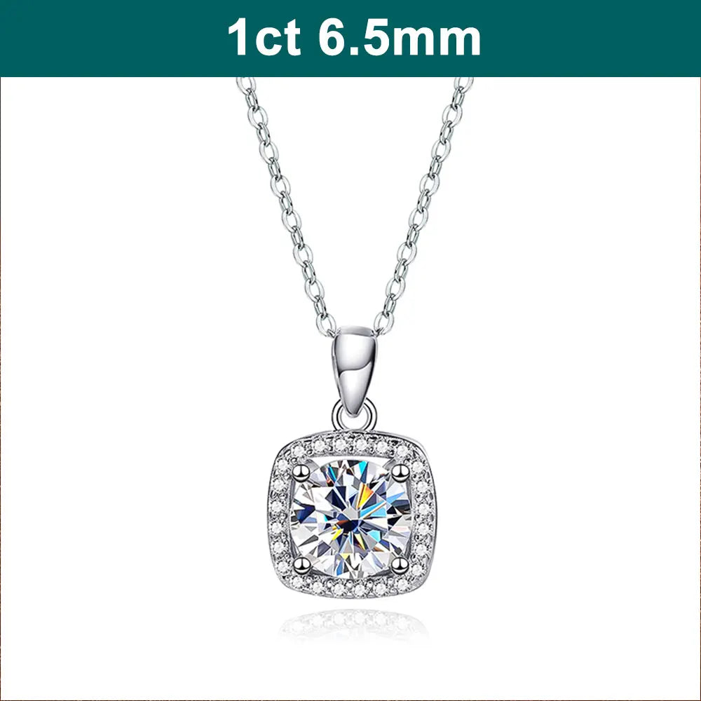 Colar Moissanite Sparkling Elegance Prata 925 e Ouro Branco 18k