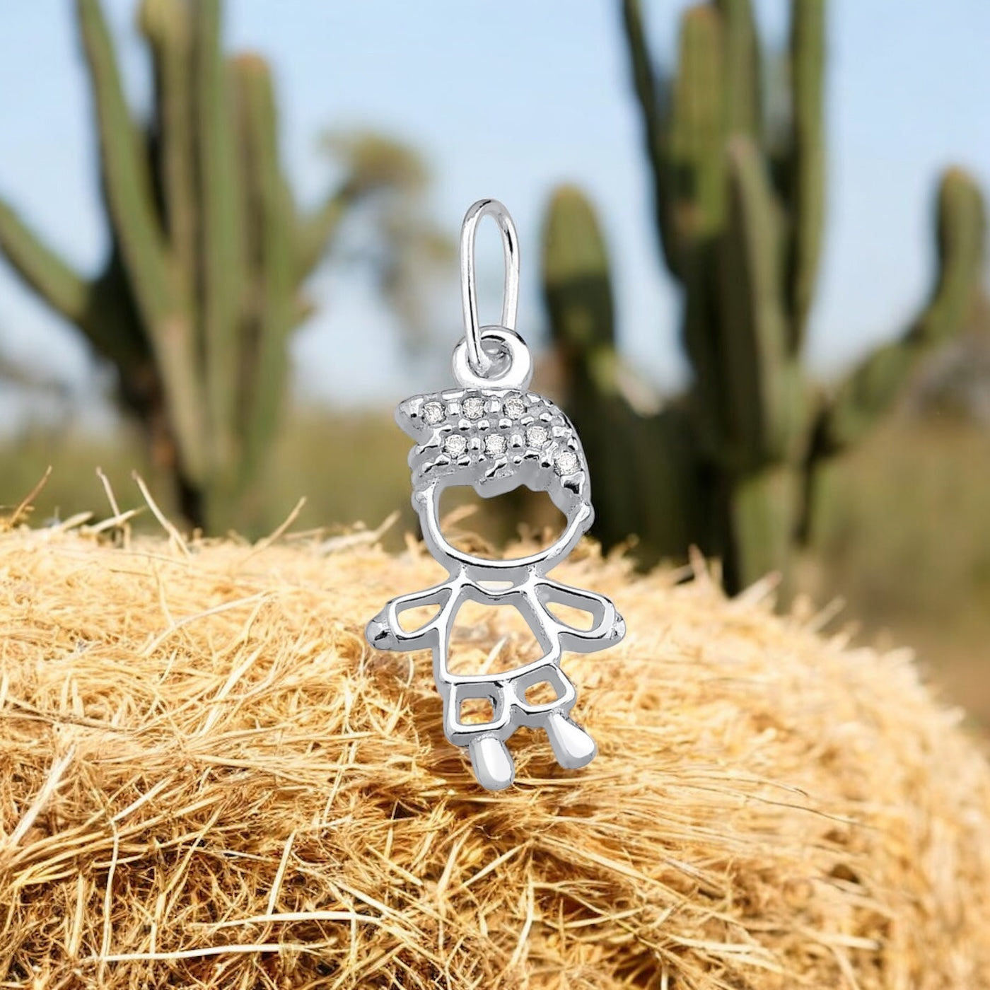 Pingente Menino Cravejado com Micro Zircônia – Prata 925