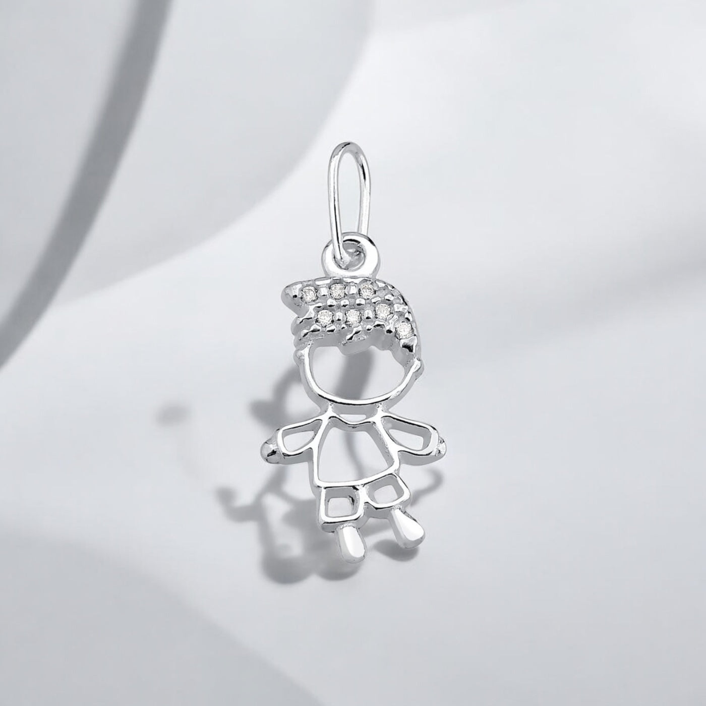 Pingente Menino Cravejado com Micro Zircônia – Prata 925