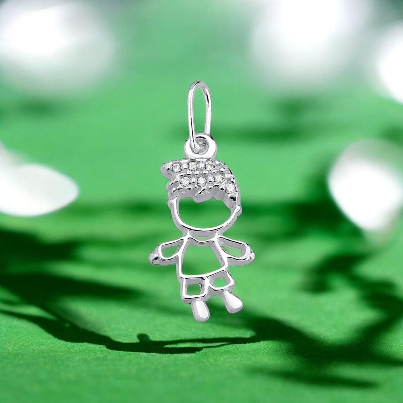 Pingente Menino Cravejado com Micro Zircônia – Prata 925