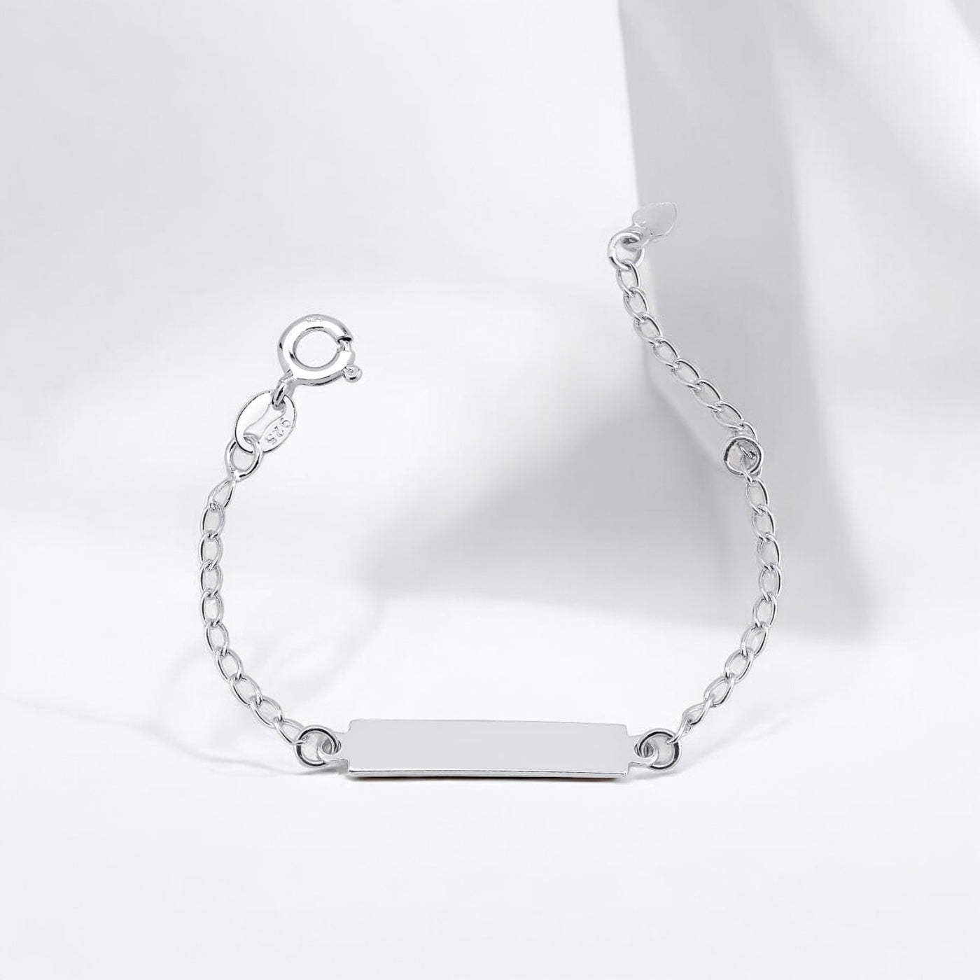 Pulseira Infantil Chapinha Lisa 14cm em Prata 925 – Melindrosa Baby