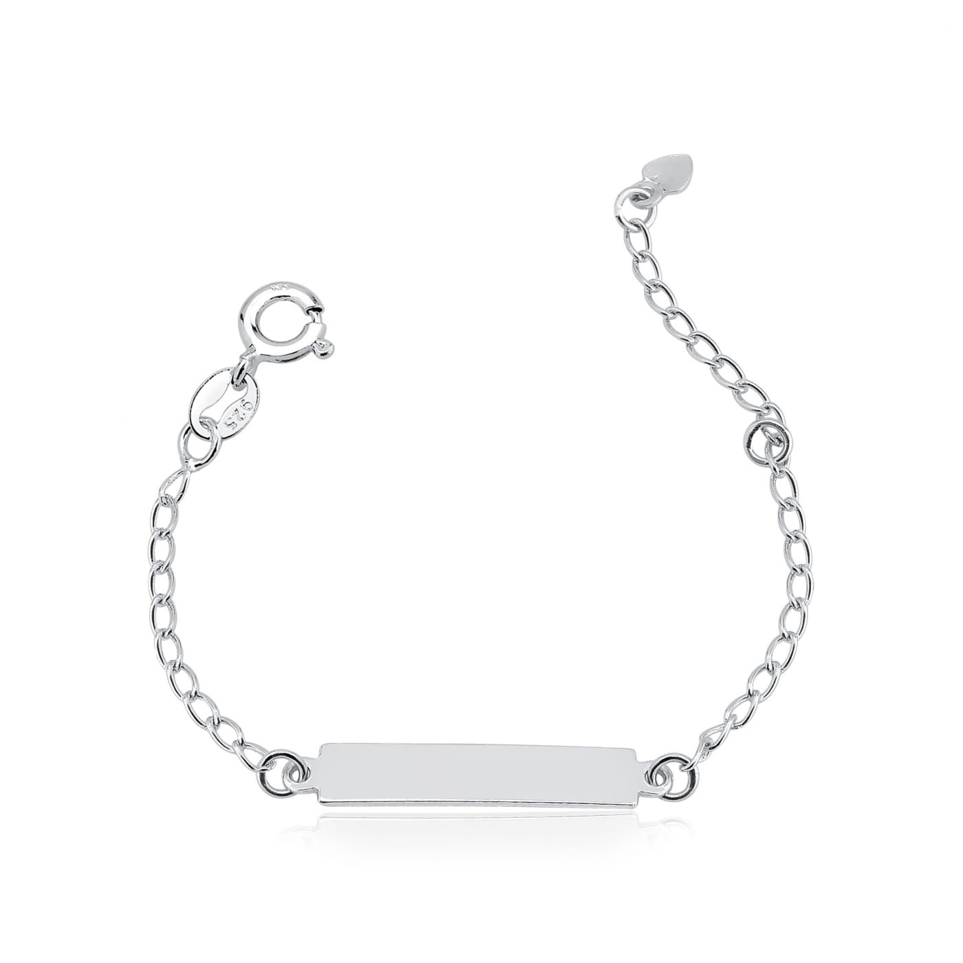 Pulseira Infantil Chapinha Lisa 14cm em Prata 925 – Melindrosa Baby