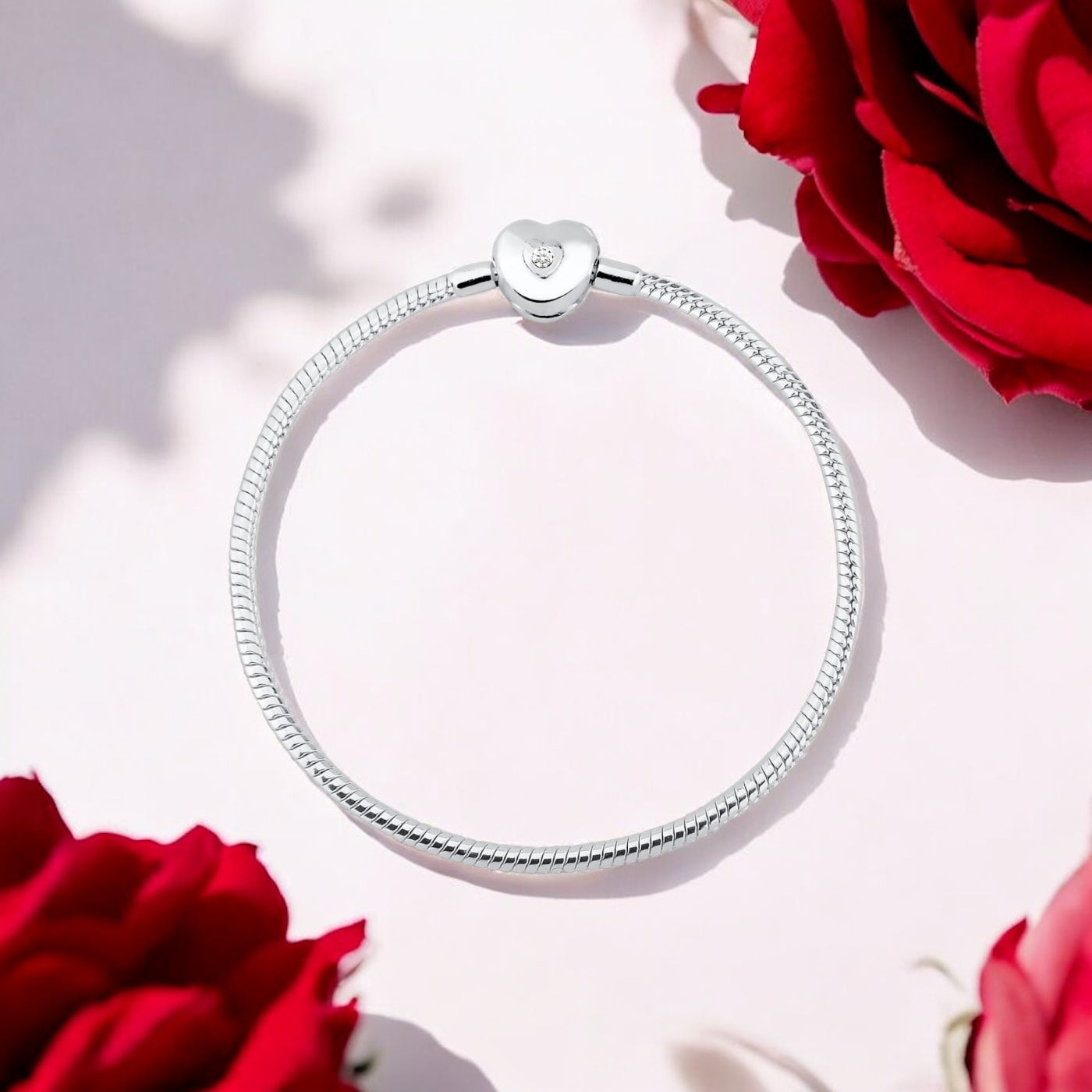 Pulseira Infini Coração com Zircônia em Prata 925 – Tamanho 16cm