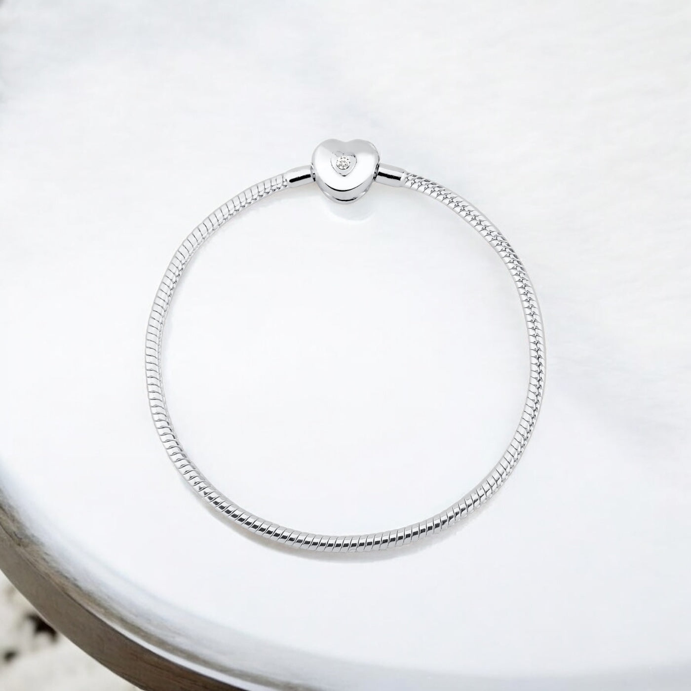 Pulseira Infini Coração com Zircônia em Prata 925 – Tamanho 16cm