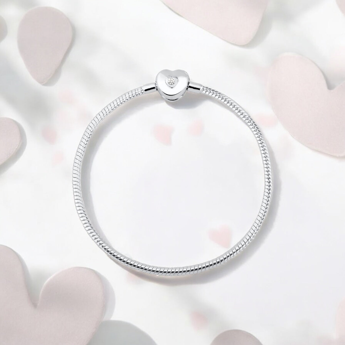 Pulseira Infini Coração com Zircônia em Prata 925 – Tamanho 16cm