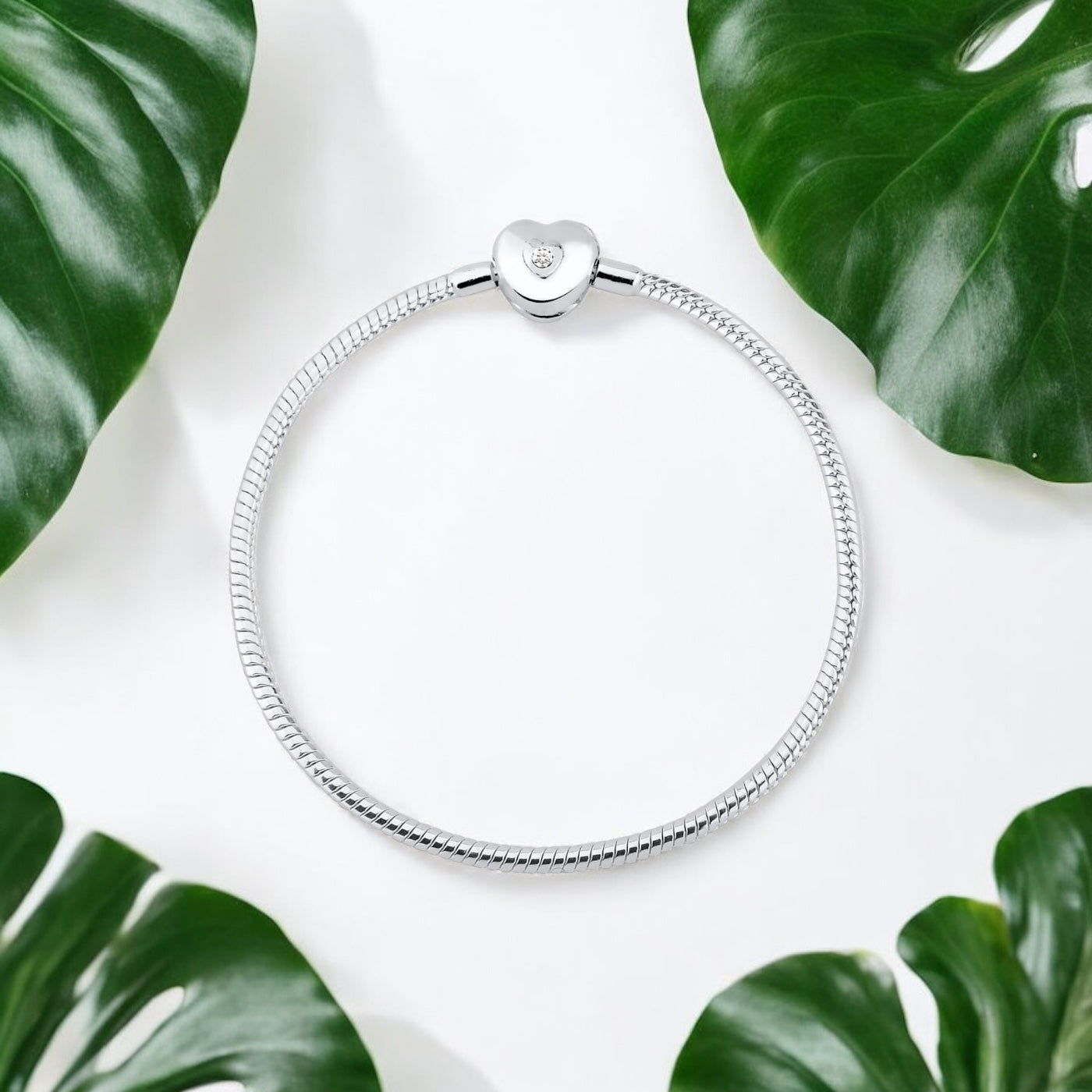 Pulseira Infini Coração com Zircônia em Prata 925 – Tamanho 16cm