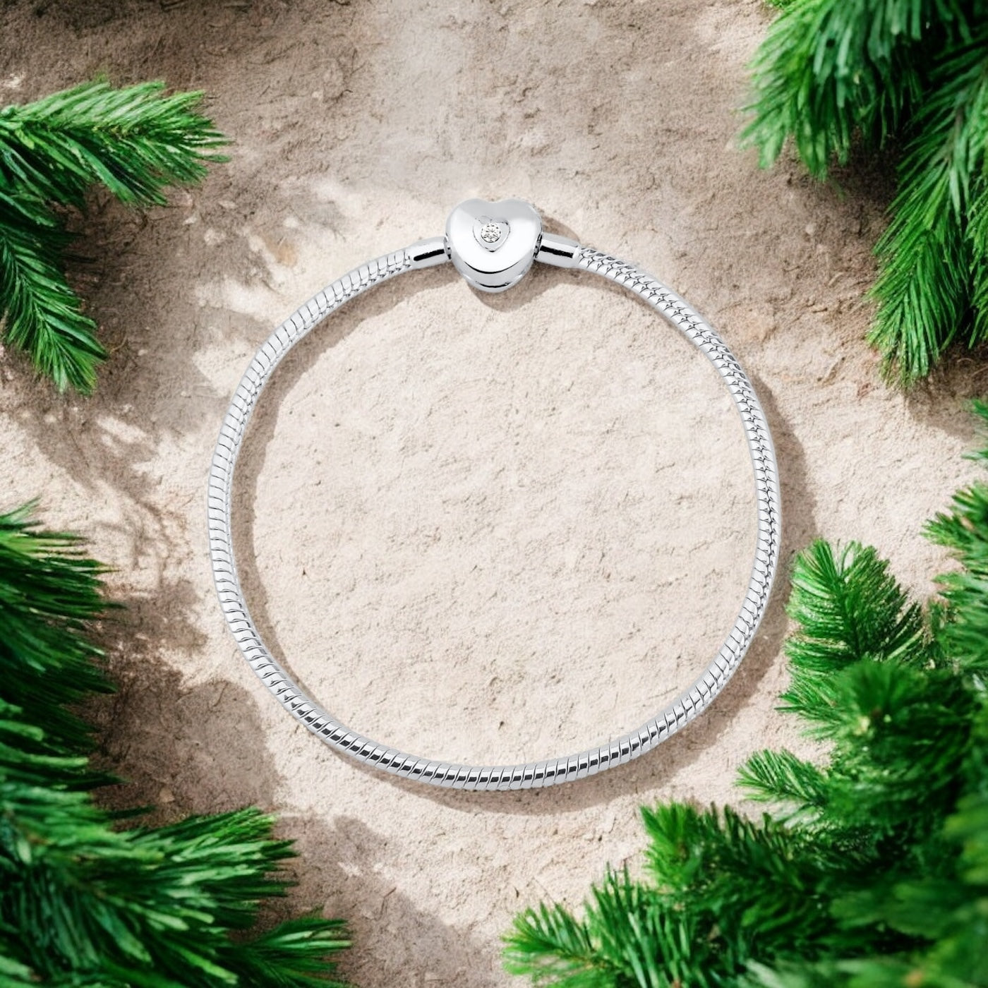 Pulseira Infini Coração com Zircônia em Prata 925 – Tamanho 16cm