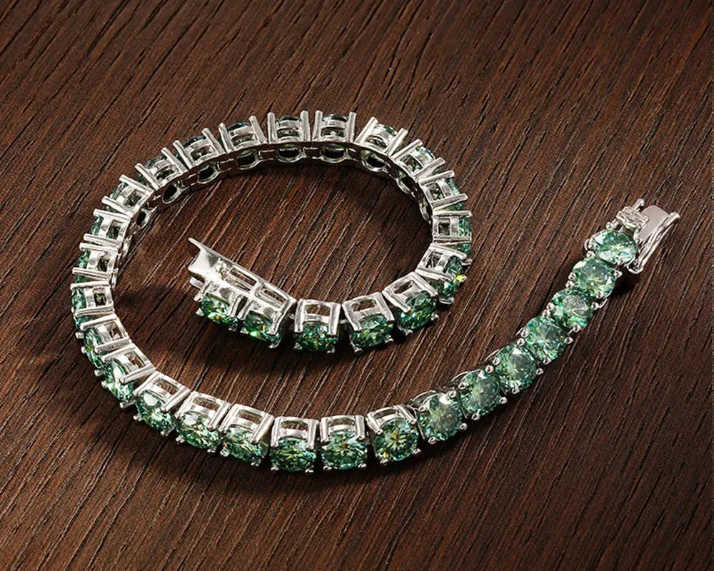 Riviera com Moissanite Verde Green Sparkle | Atelier Moissan