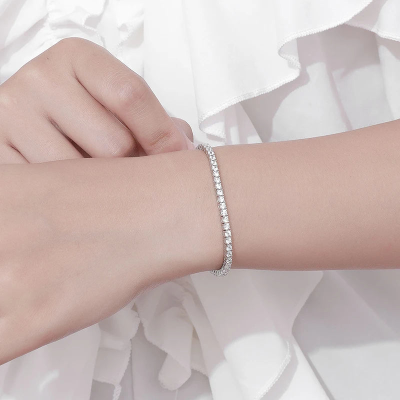 Riviera de Prata 925 com Moissanite Sparkle Elegance | Atelier Moissan