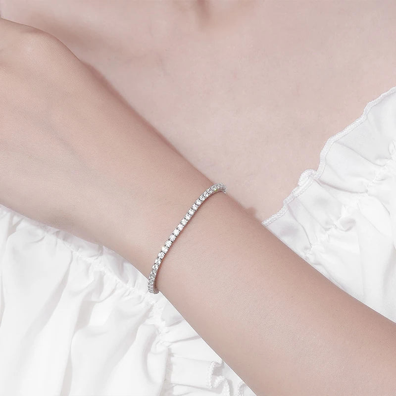 Riviera de Prata 925 com Moissanite Sparkle Elegance | Atelier Moissan
