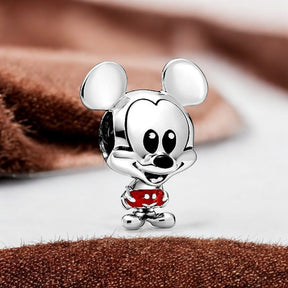 Berloque Mickey Clássico com Detalhe Esmaltado em Prata 925
