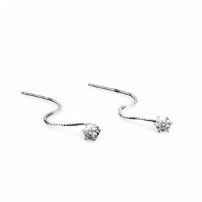 Brincos Stud Moissanite Premium Classic em Prata 925 com Ouro Branco 18k
