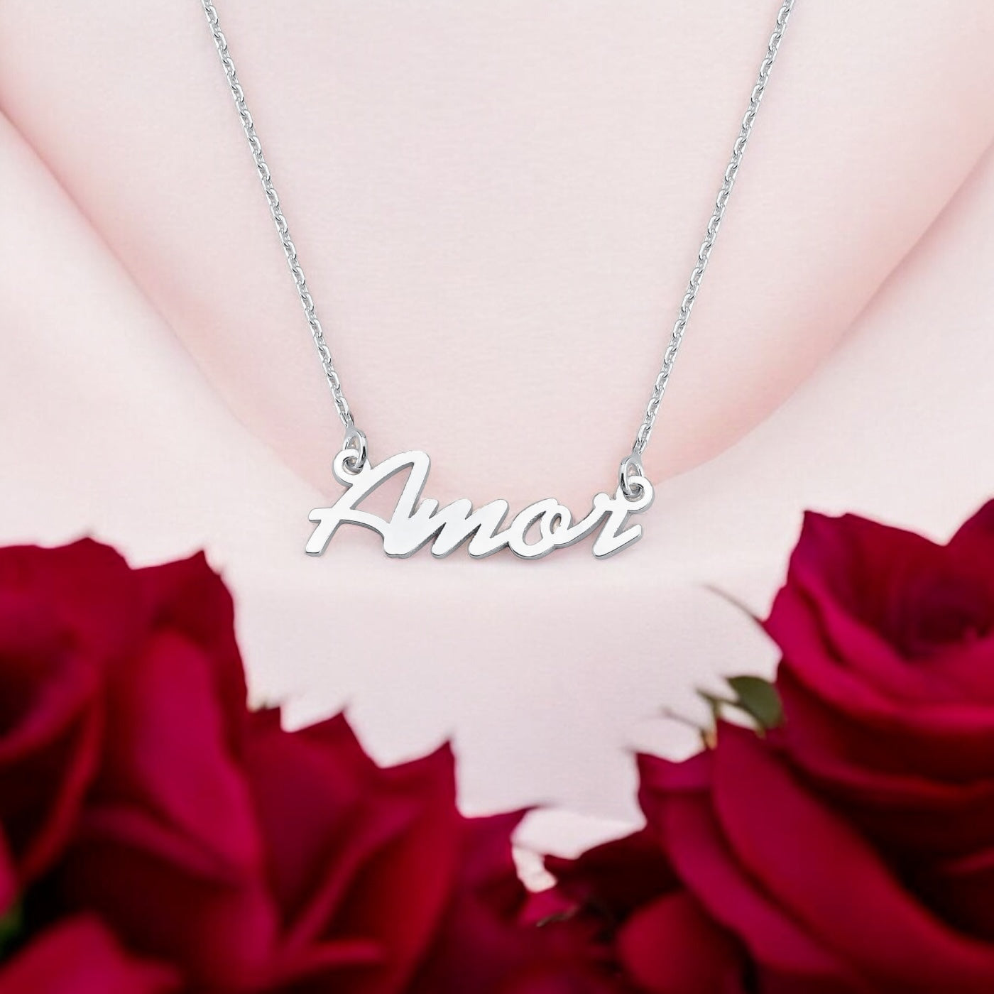 Colar Palavra Amor em Prata 925 – 42cm + 5cm Extensor