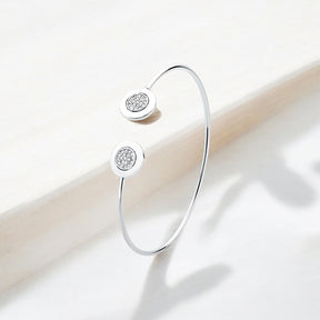 Bracelete Minimalista Cravejado em Prata 925 com Micro Zircônias