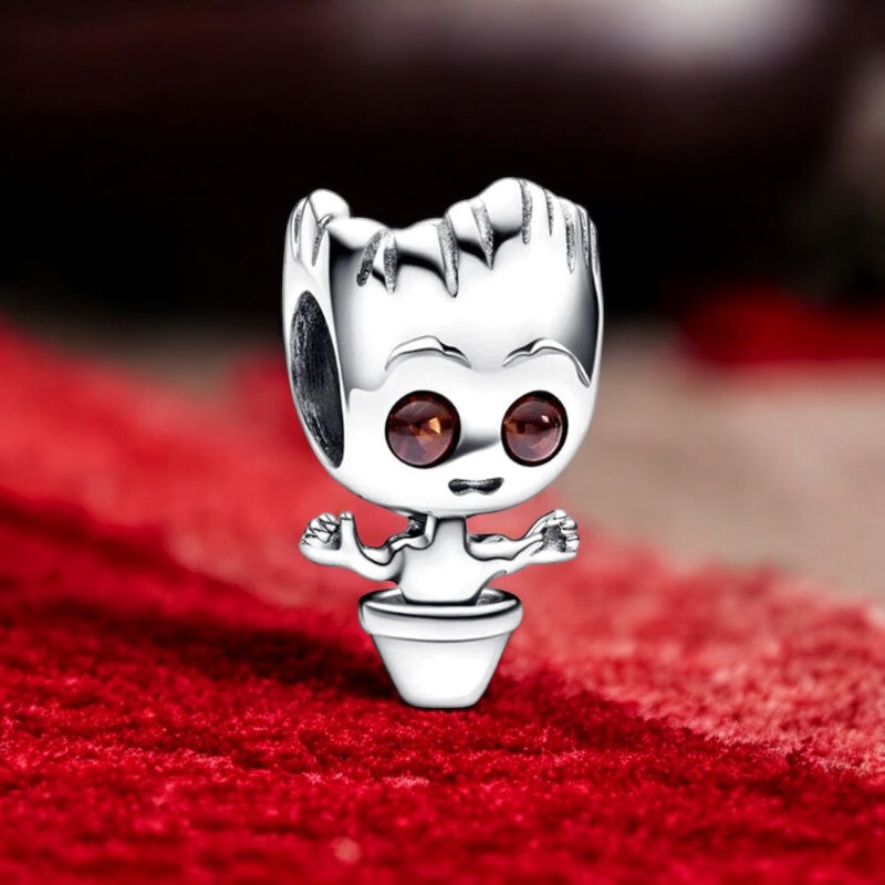 Berloque Baby Groot com Cristais em Prata 925