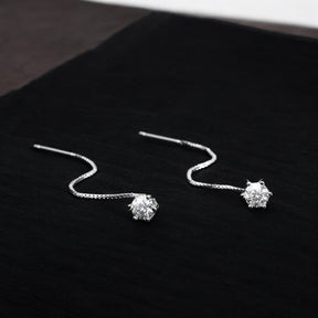 Brincos Stud Moissanite Premium Classic em Prata 925 com Ouro Branco 18k