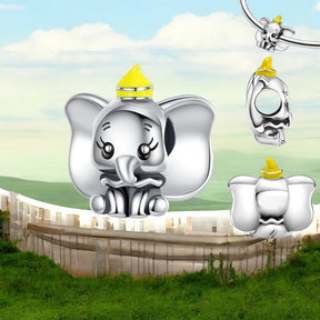Berloque Dumbo Elefante em Prata 925