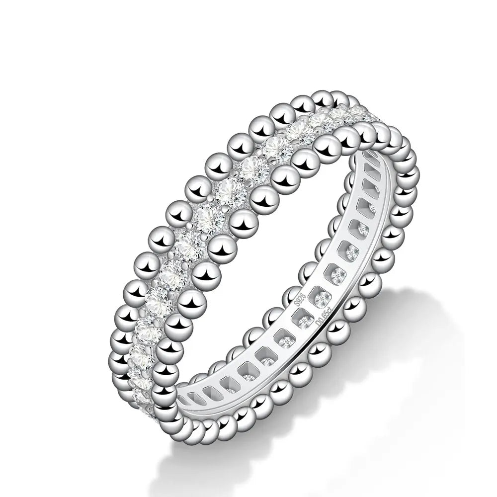 Aliança Moissanite Stackable Full Eternity2