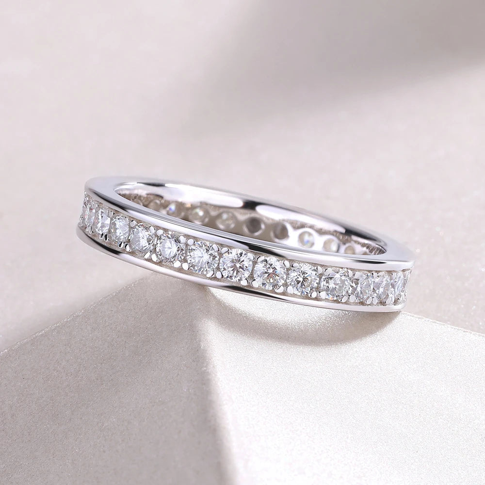 Anel Eternity de Prata 925 com Moissanite Eternal Grace | Atelier Moissan