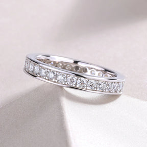 Anel Eternity de Prata 925 com Moissanite Eternal Grace | Atelier Moissan