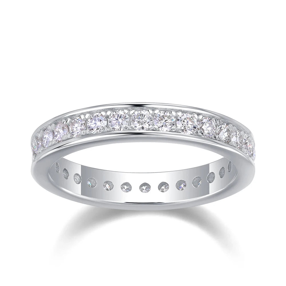 Anel Eternity de Prata 925 com Moissanite Eternal Grace | Atelier Moissan