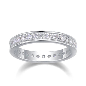 Anel Eternity de Prata 925 com Moissanite Eternal Grace | Atelier Moissan