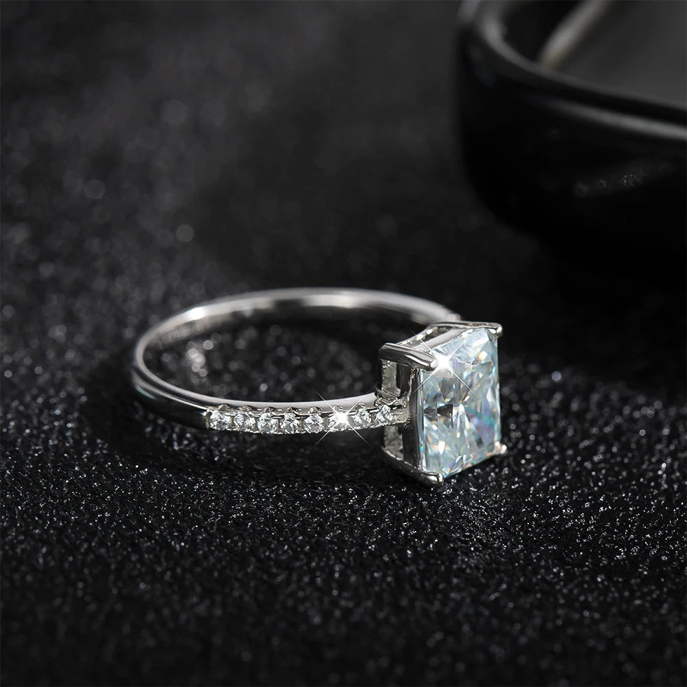 Anel Radiant Moissanite