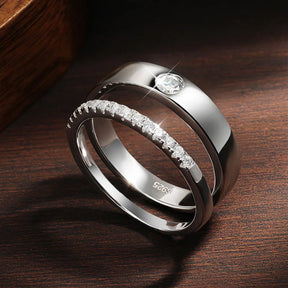 Anel de Noivado Moissanite Prata 925 com Ouro Branco 18k | Atelier Moissan