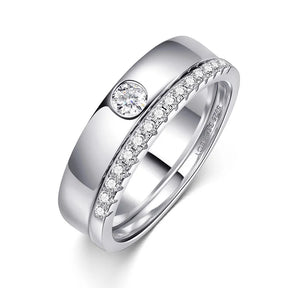Anel de Noivado Moissanite Prata 925 com Ouro Branco 18k | Atelier Moissan