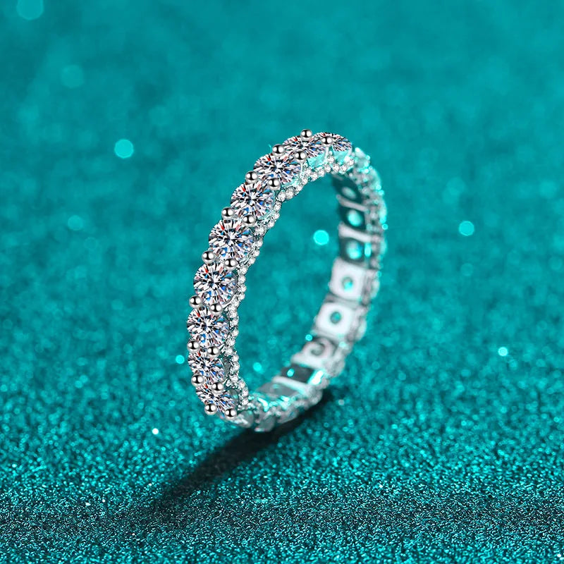 Anel de Prata 925 com Moissanite Eternity