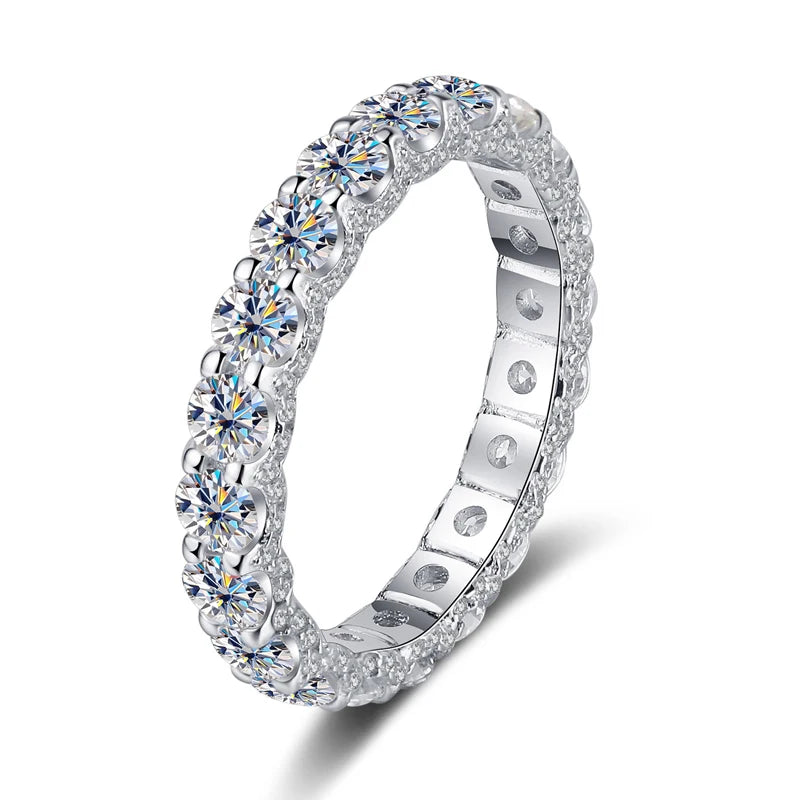 Anel de Prata 925 com Moissanite Eternity