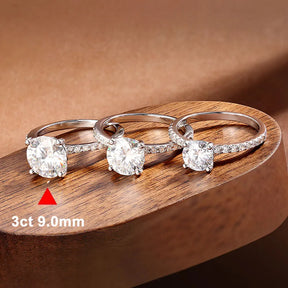 Anel de Prata 925 com Moissanite Redondo Eternal Spark | Atelier Moissan