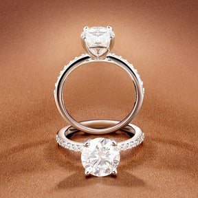 Anel de Prata 925 com Moissanite Redondo Eternal Spark | Atelier Moissan