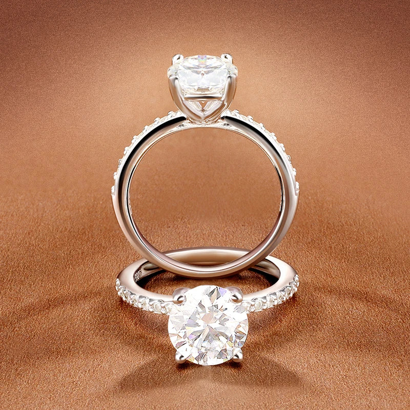 Anel de Prata 925 com Moissanite Redondo Eternal Spark | Atelier Moissan