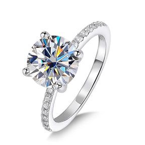 Anel de Prata 925 com Moissanite Redondo Eternal Spark | Atelier Moissan