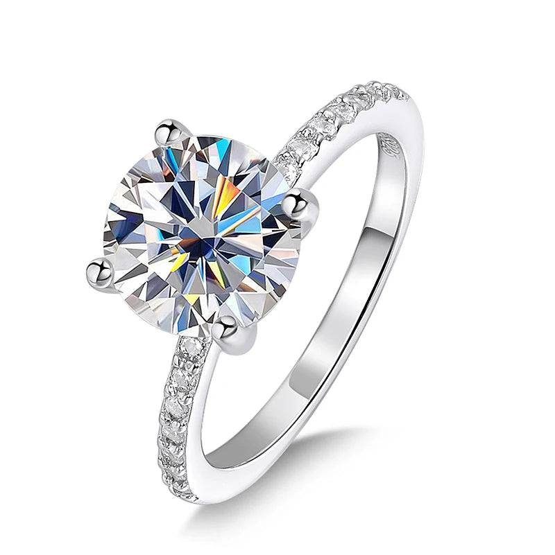 Anel de Prata 925 com Moissanite Redondo Eternal Spark | Atelier Moissan