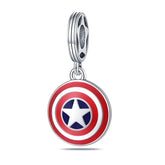Berloque Escudo do Capitão América com Detalhes em Esmalte
