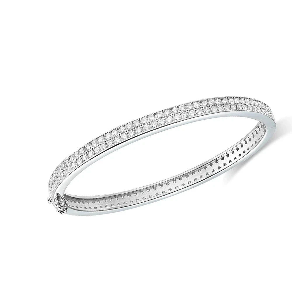 Bracelete Elegância de Prata 925 com Moissanites Classic Radiance | Atelier Moissan