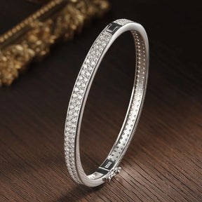 Bracelete Elegância de Prata 925 com Moissanites Classic Radiance | Atelier Moissan