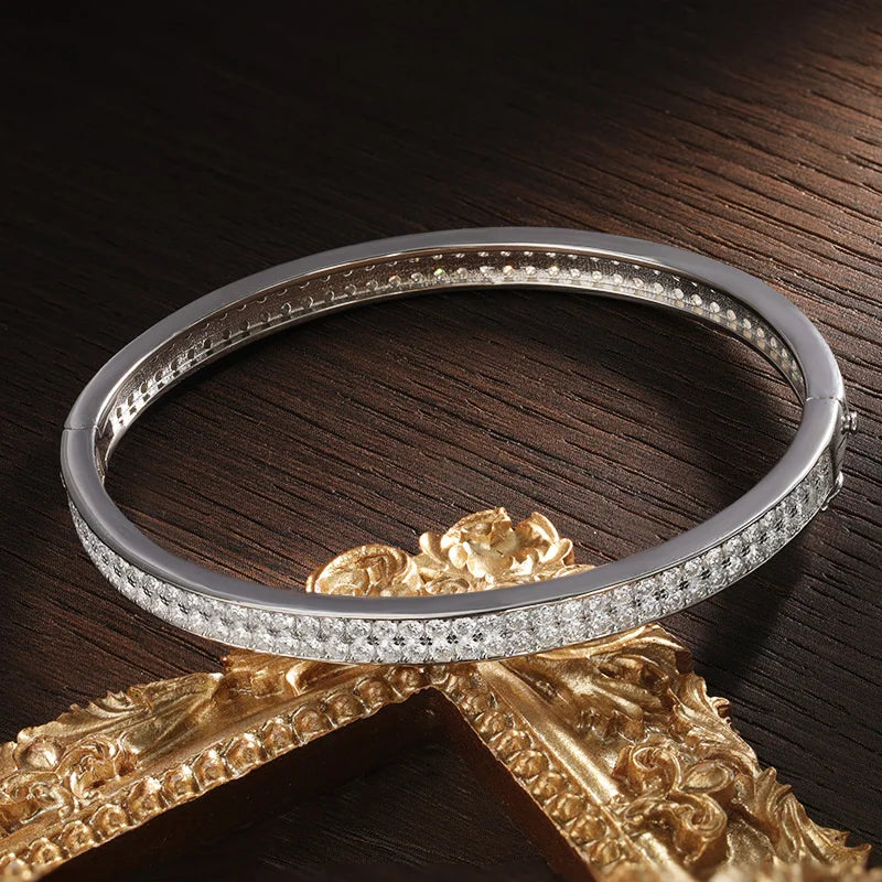 Bracelete Elegância de Prata 925 com Moissanites Classic Radiance | Atelier Moissan