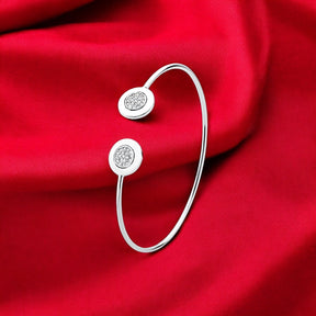 Bracelete Minimalista Cravejado em Prata 925 com Micro Zircônias