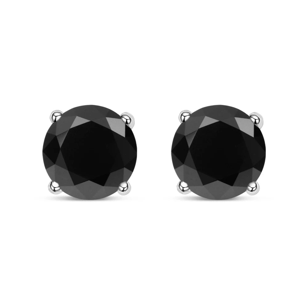 Brinco de Moissanite Prata Fina Esterlina Banhado com Ouro Branco