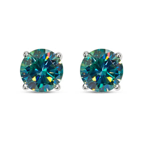 Brinco de Moissanite Prata Fina Esterlina Banhado com Ouro Branco