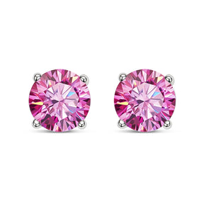 Brinco de Moissanite Prata Fina Esterlina Banhado com Ouro Branco
