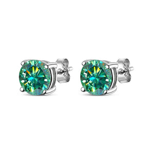 Brinco de Moissanite Prata Fina Esterlina Banhado com Ouro Branco